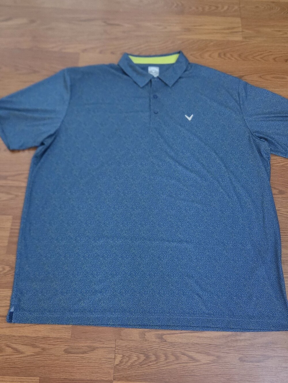 Callaway Polo Shirt Mens XXL Blue Pattern Opti-Dri Golf Performance Short Sleeve